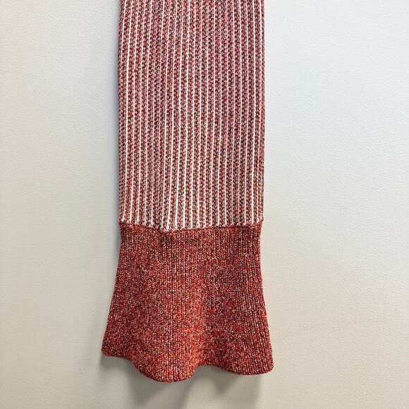 Derek Lam Orange Cream Boho Chic Crochet Resort Sleeveless Mermaid Sweater Dress - Picture 7 of 12